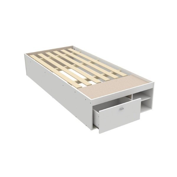 Cama una plaza blanca